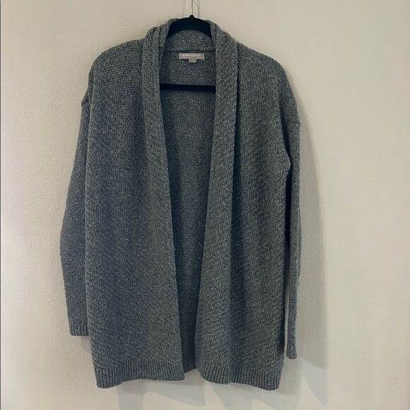 Cozy Gray Wool Open Front Cardigan - Picture 1 of 6